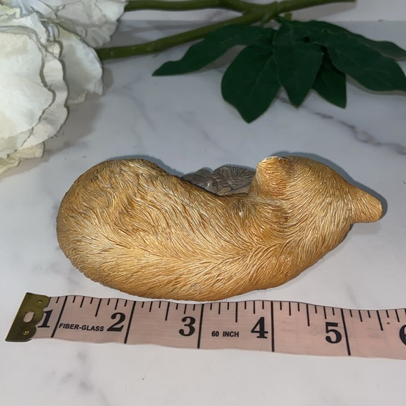 Vintage Cat Figurine Ginger Kitty Gray Mouse Hand Painted Resin Statue Cat Mouse - Picture 8 of 14